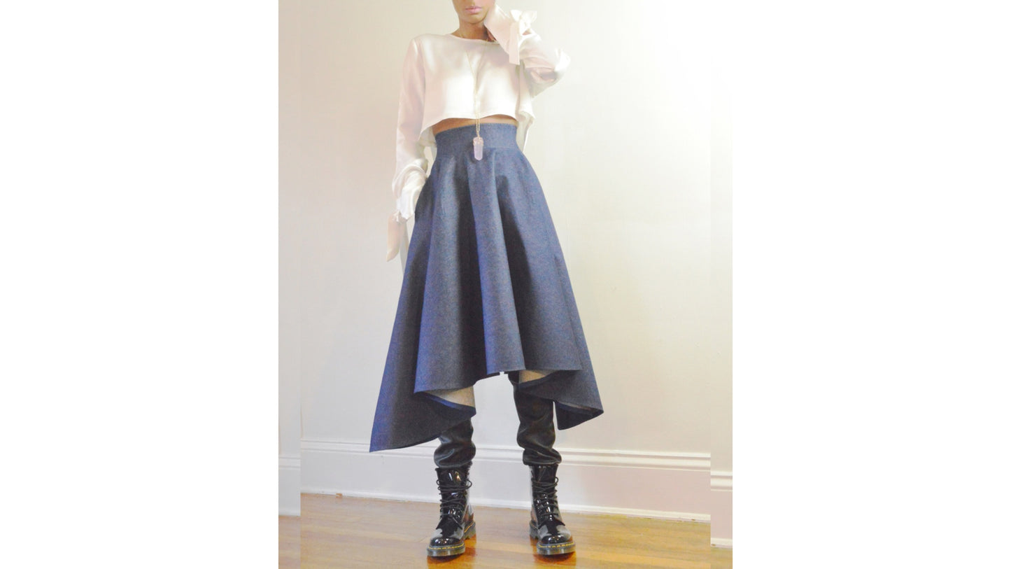 Asymmetrical Denim Skirt