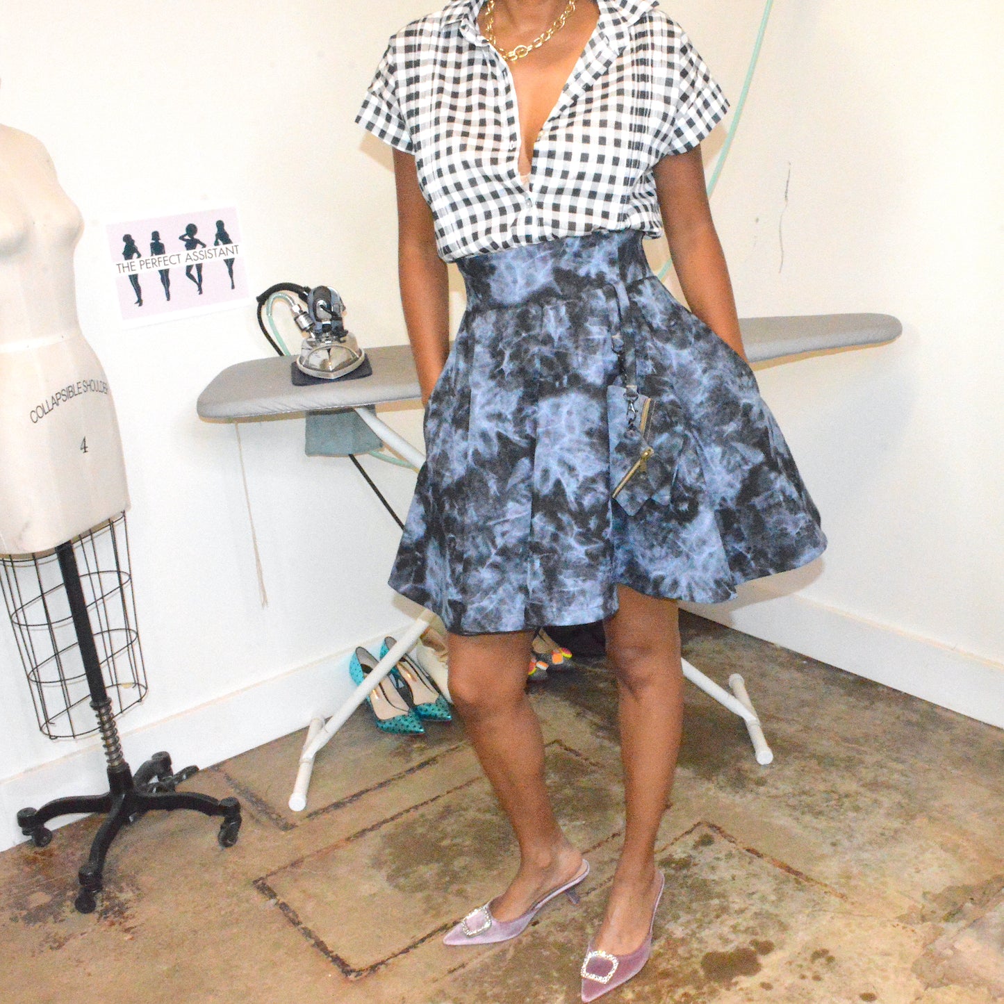 Tie-Dye Denim Skirt