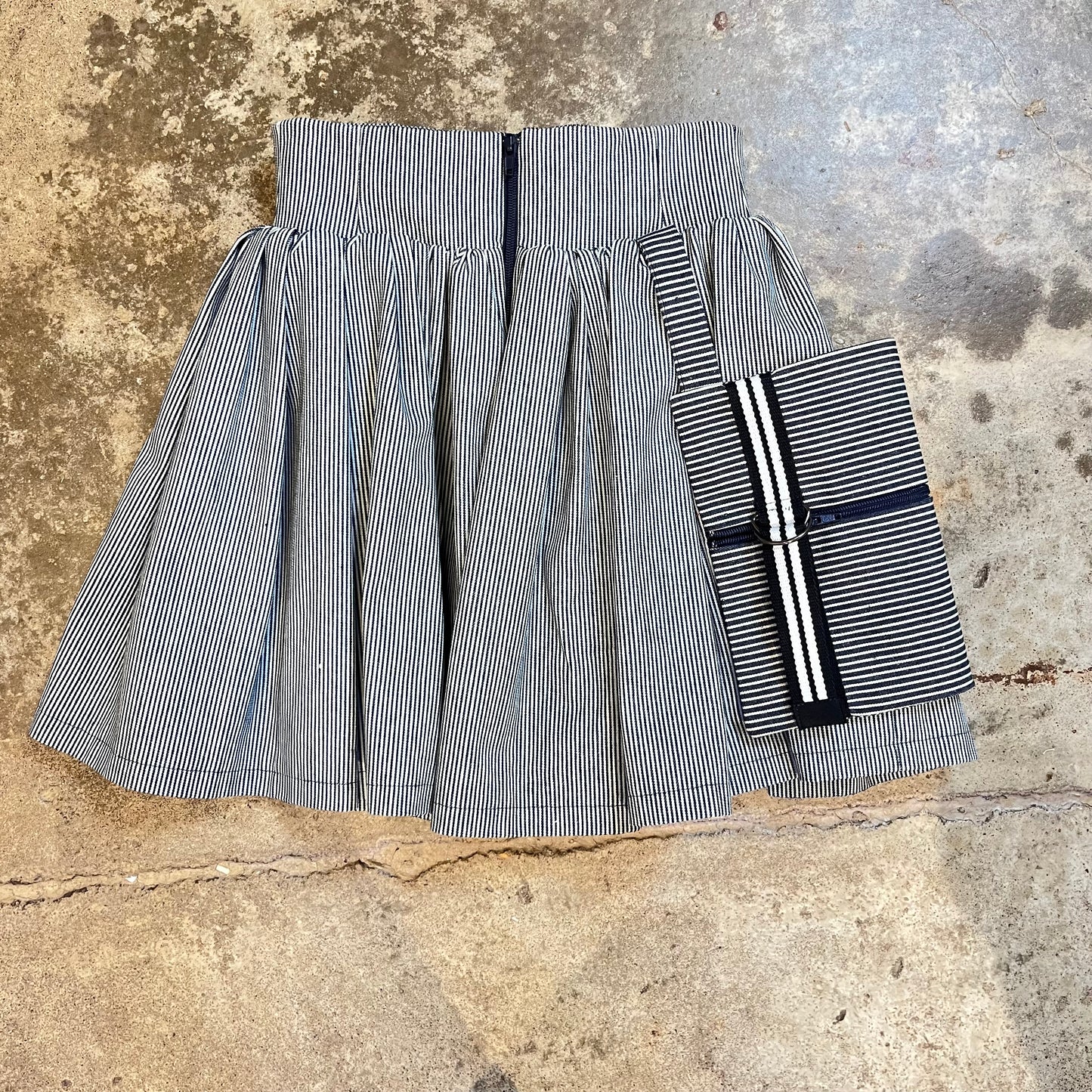 Zippered Pouch Denim Skirt
