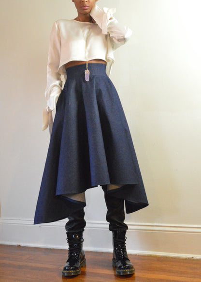 Asymmetrical Denim Skirt