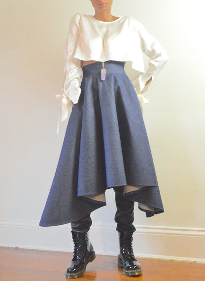 Asymmetrical Denim Skirt