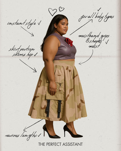 Double Cargo Camo Skirt