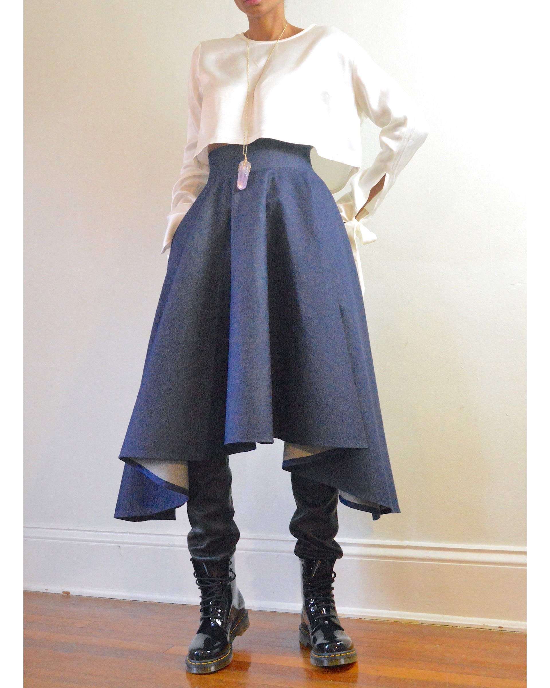 Asymmetrical Denim Skirt