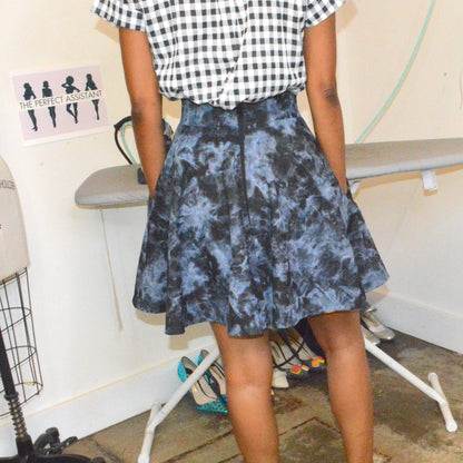 Tie-Dye Denim Skirt