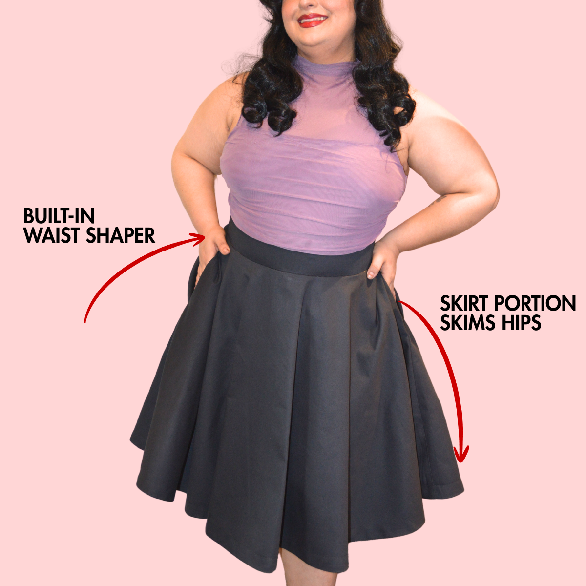 "Pin Me Up" Shapewear Skirt