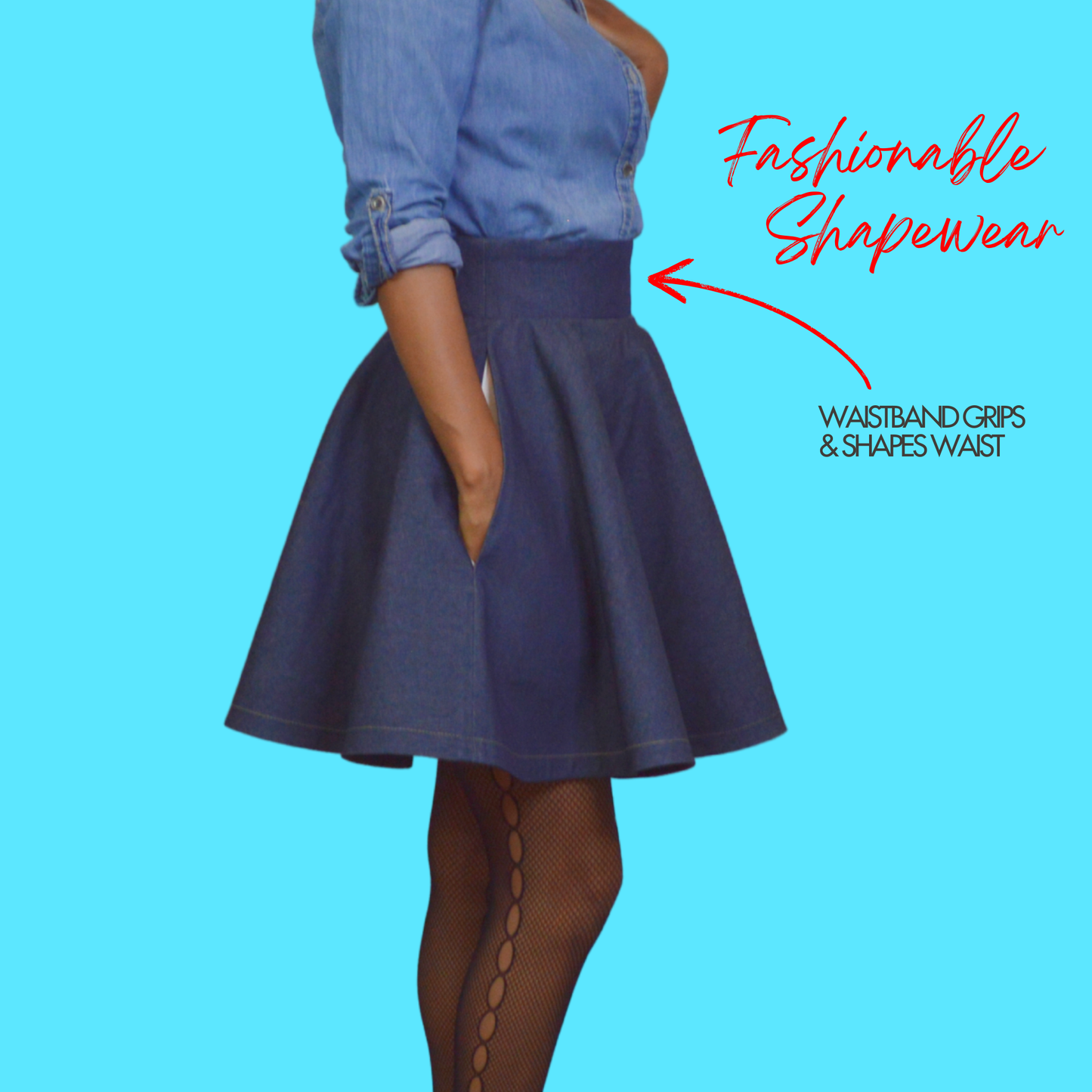 “Casual Fridays” A-Line Denim Shapewear