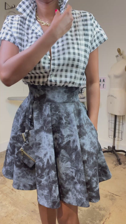 Tie-Dye Denim Skirt