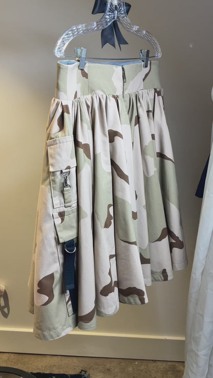 Double Cargo Camo Skirt